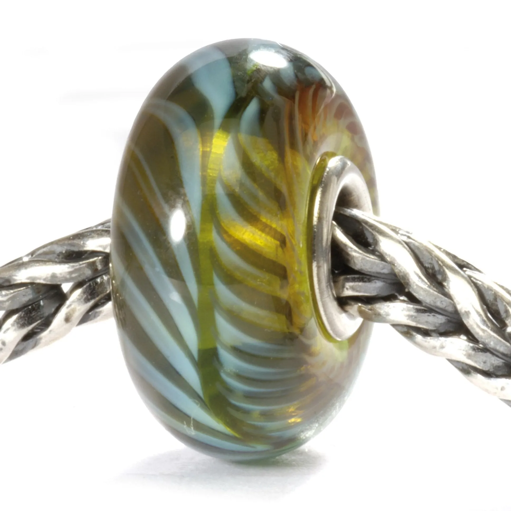 Trollbeads Beads*Blue-Green Feather Bead