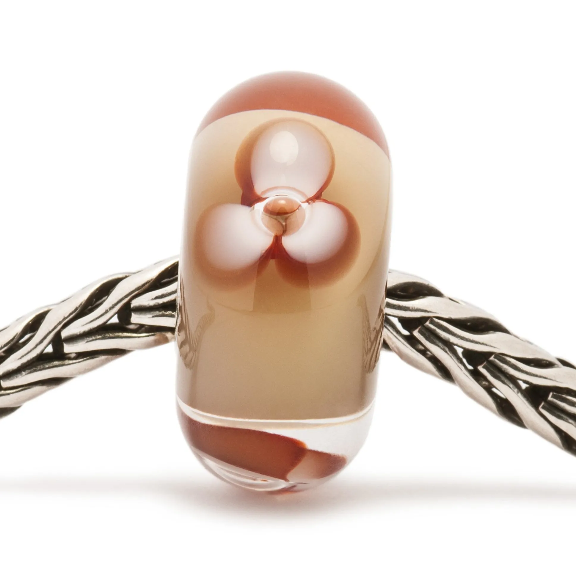 Trollbeads Beads*Cappuccino Flower Bead