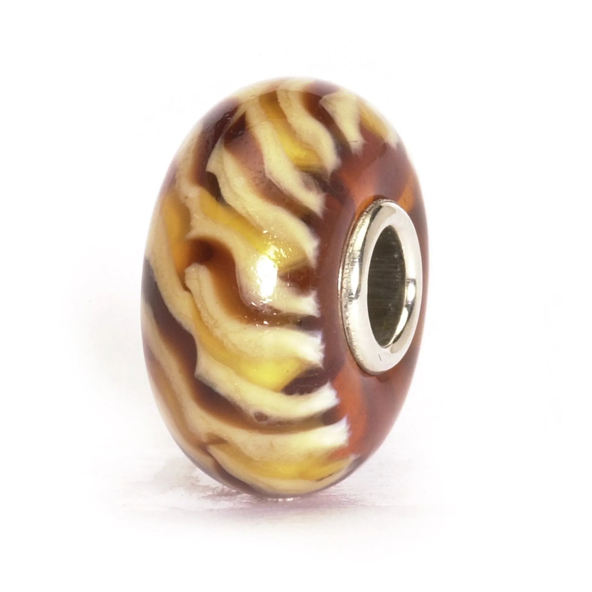 Trollbeads Beads*Clear Brown Braid Bead