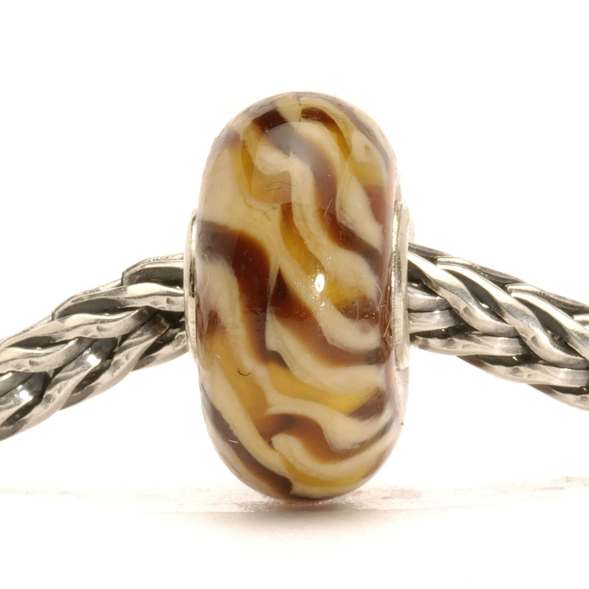 Trollbeads Beads*Clear Brown Braid Bead