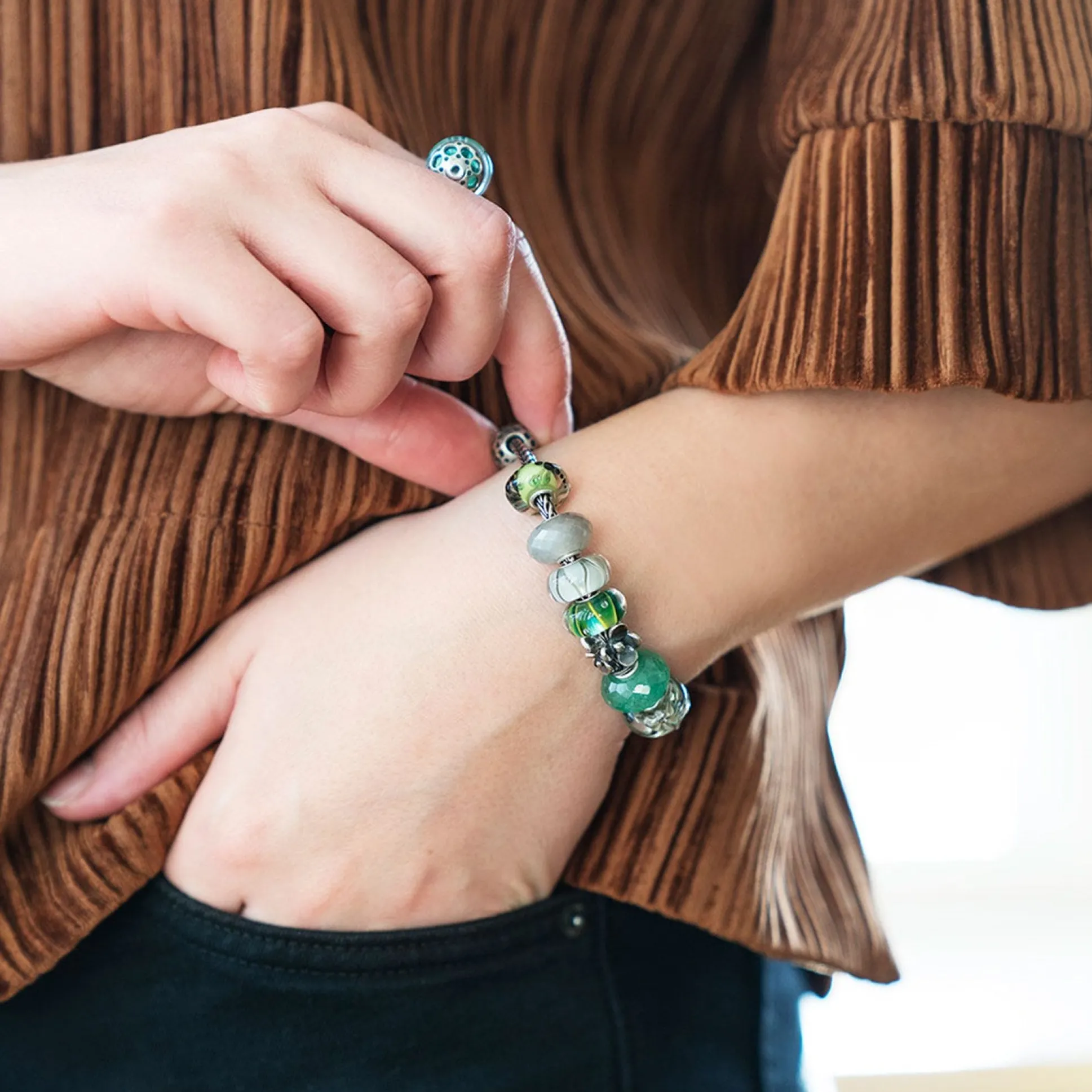 Trollbeads Beads*Drops Of Green Bead