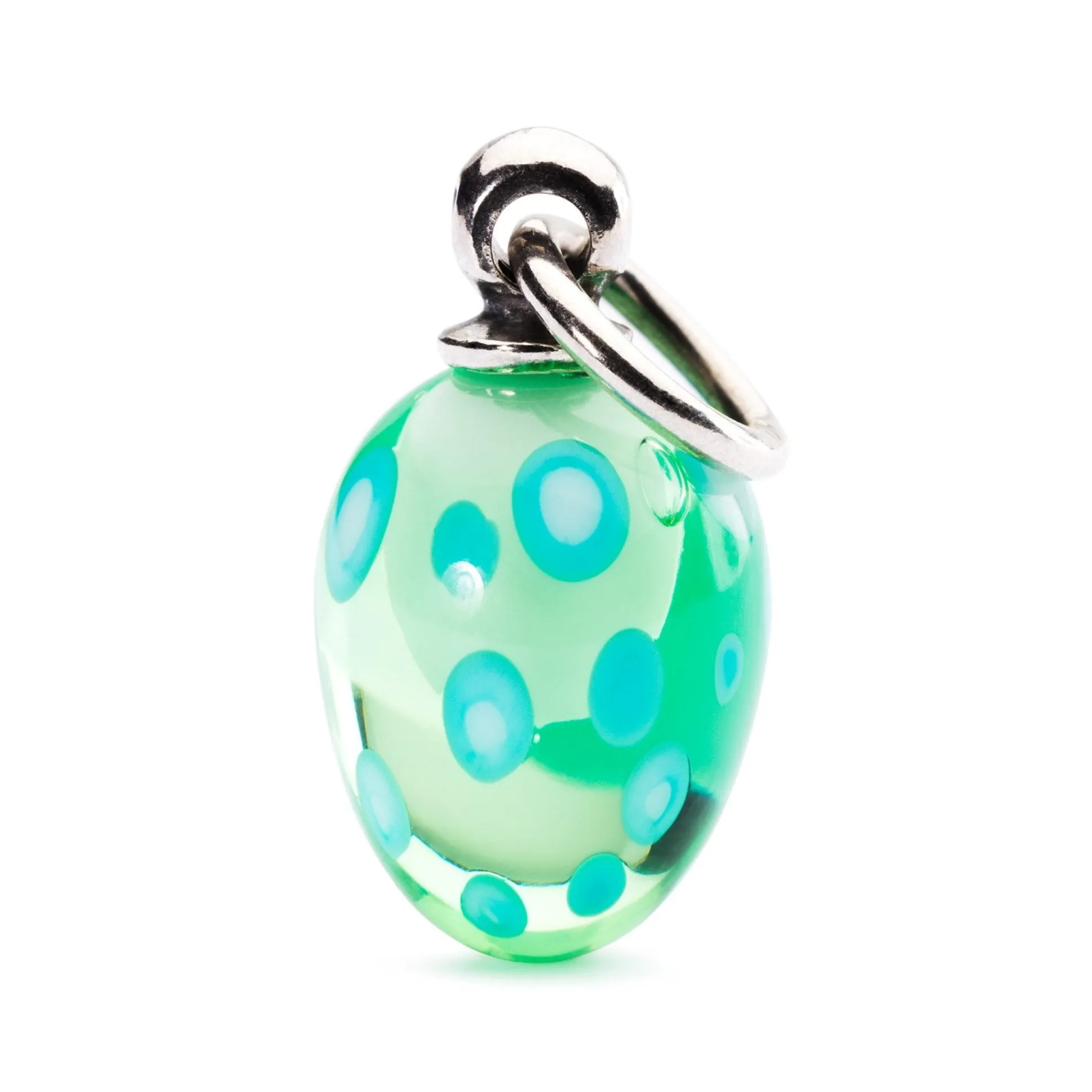 Trollbeads Beads*Festive Aqua Dot Tassel Bead