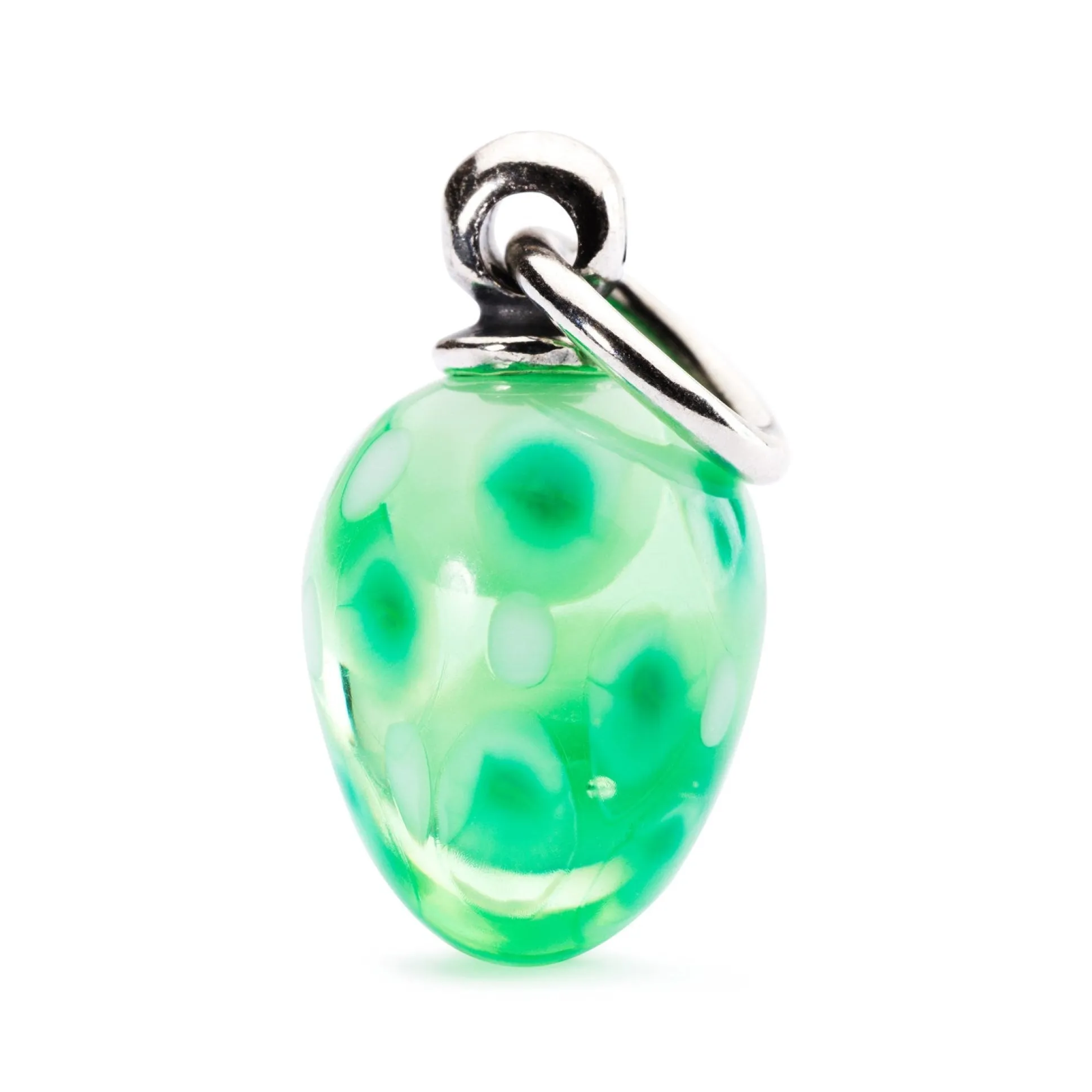 Trollbeads Beads*Festive Green Dot Tassel Bead