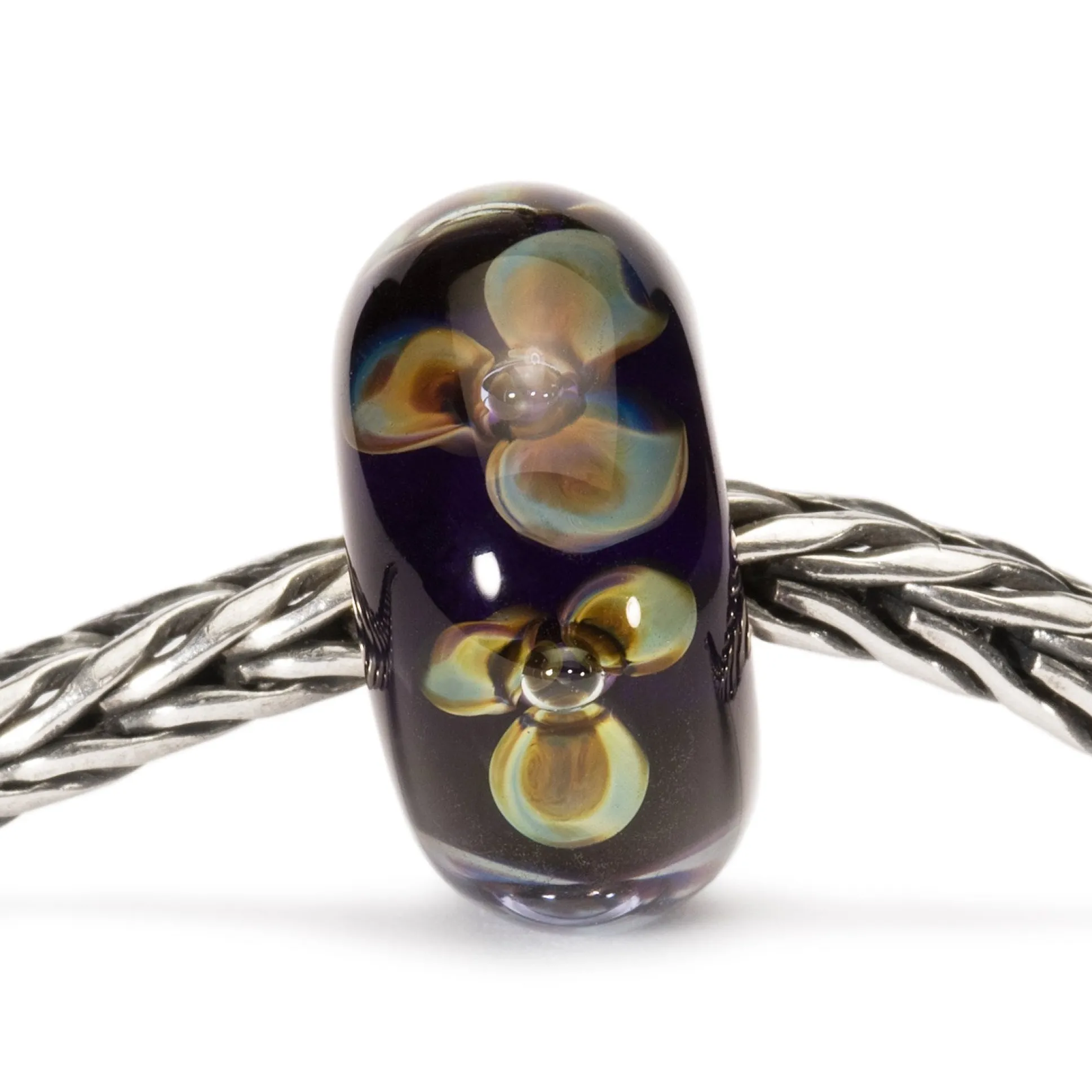 Trollbeads Beads*Flowers On Indigo Bead