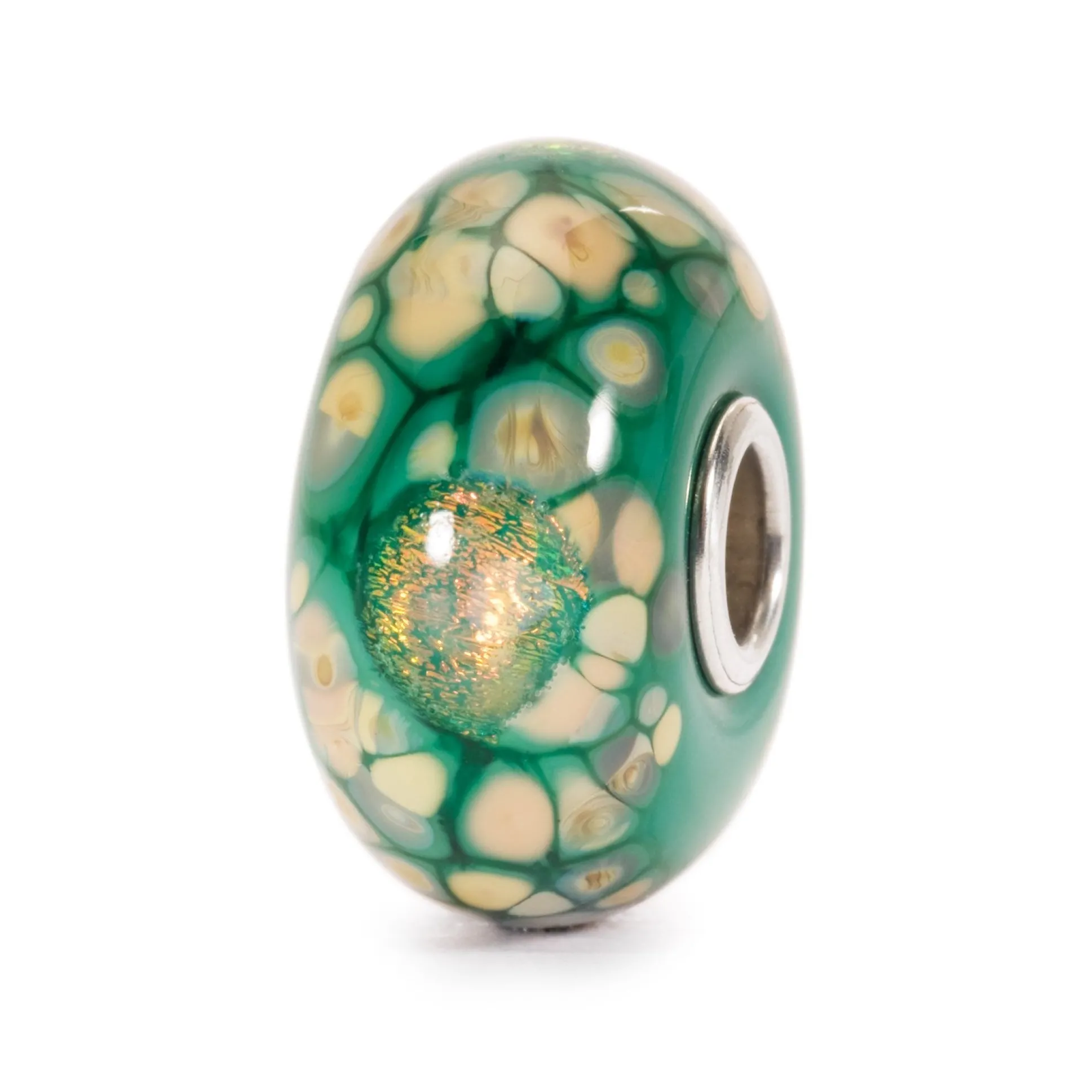 Trollbeads Beads*Green Flower Mosaic Bead