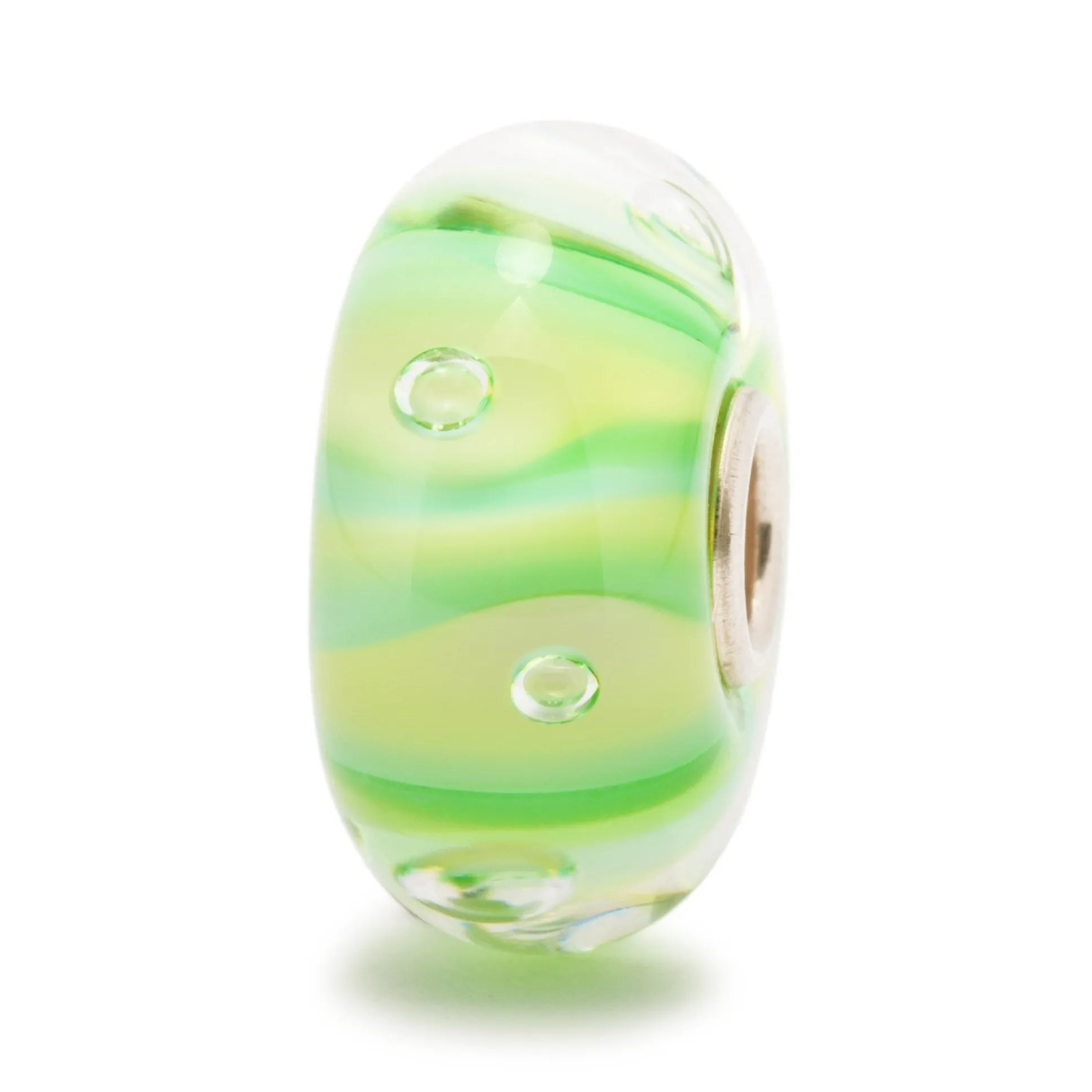 Trollbeads Beads*Green Stripe Bubble Bead