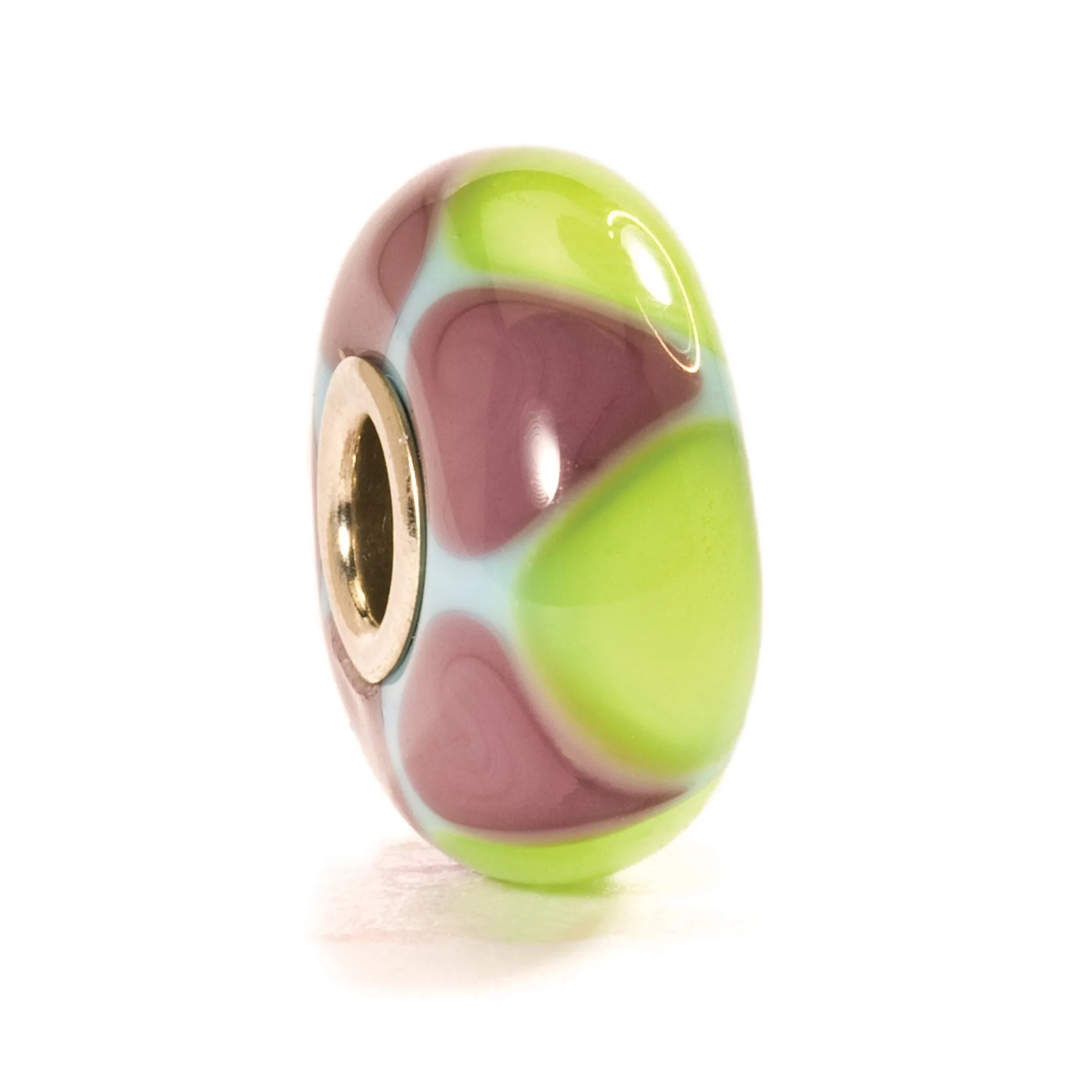 Trollbeads Beads*Green/Purple Triangles Bead