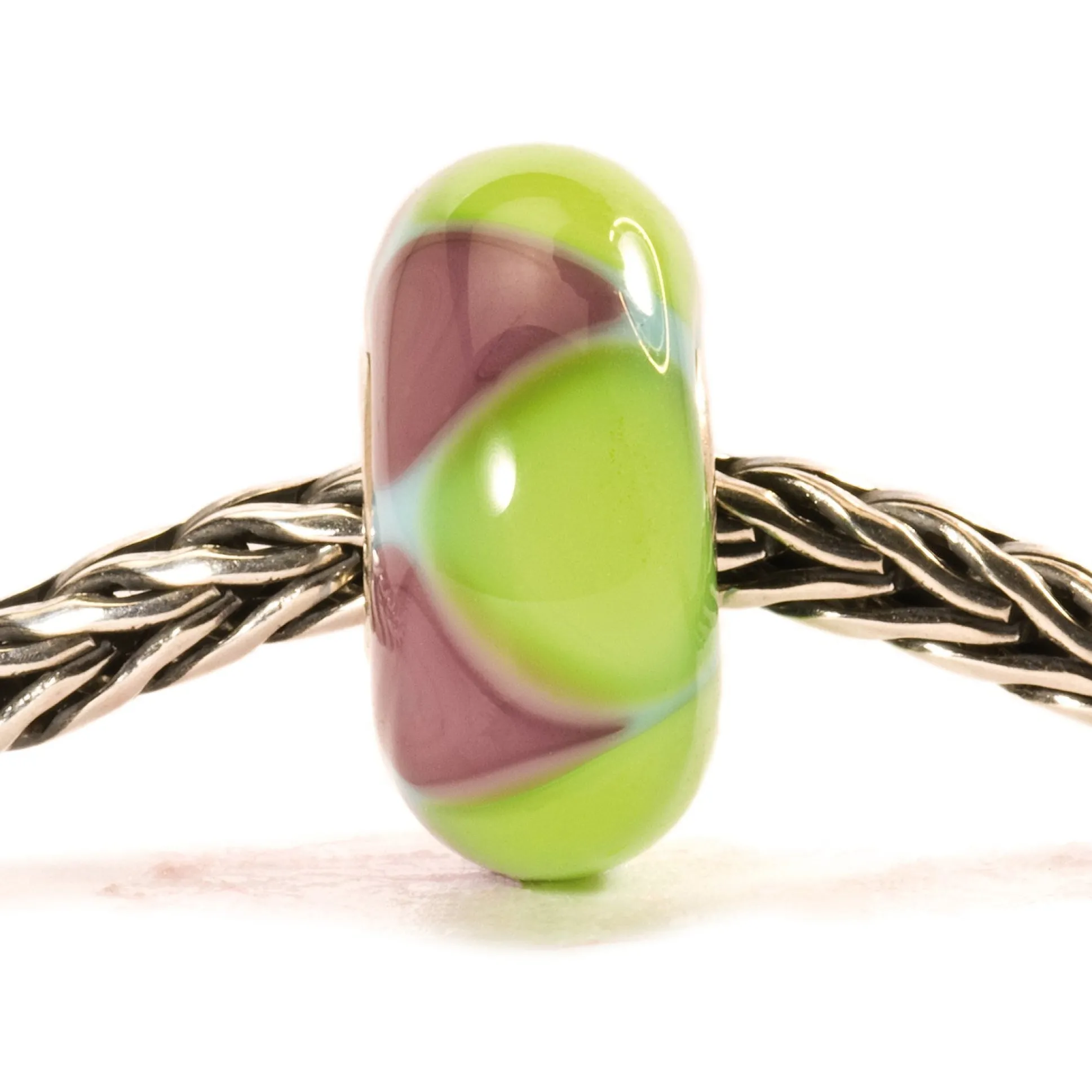 Trollbeads Beads*Green/Purple Triangles Bead