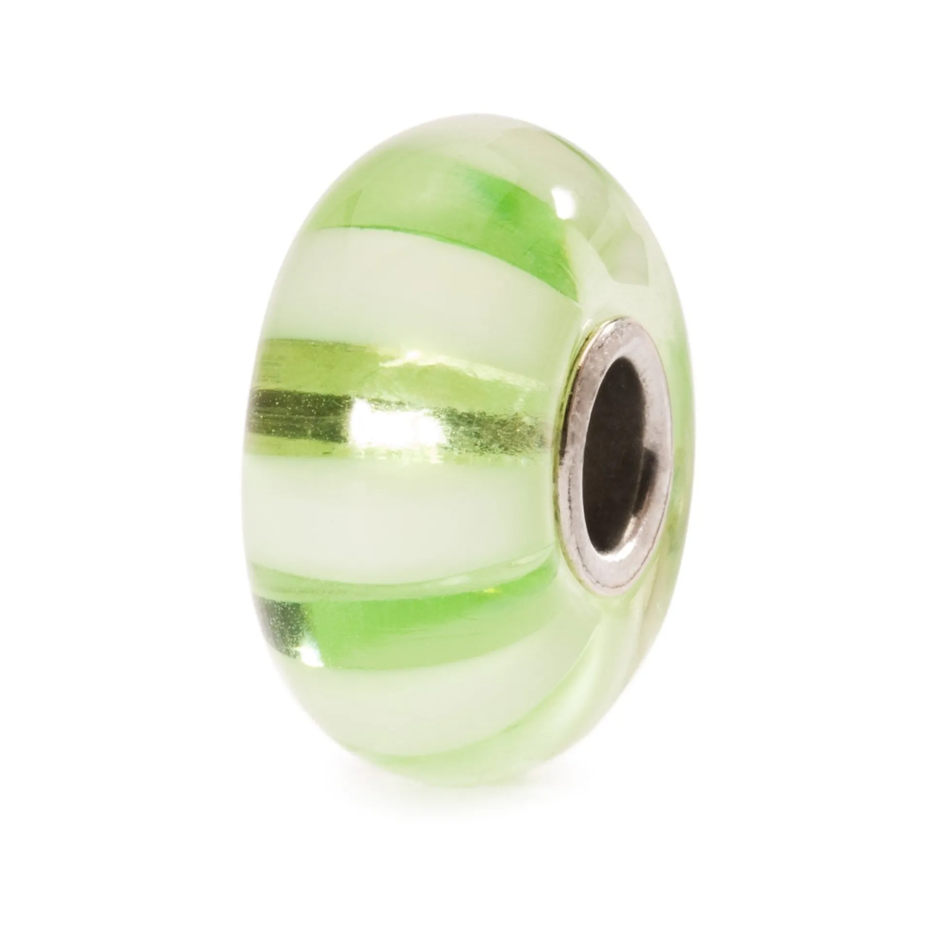 Trollbeads Beads*Light Green Stripe Bead