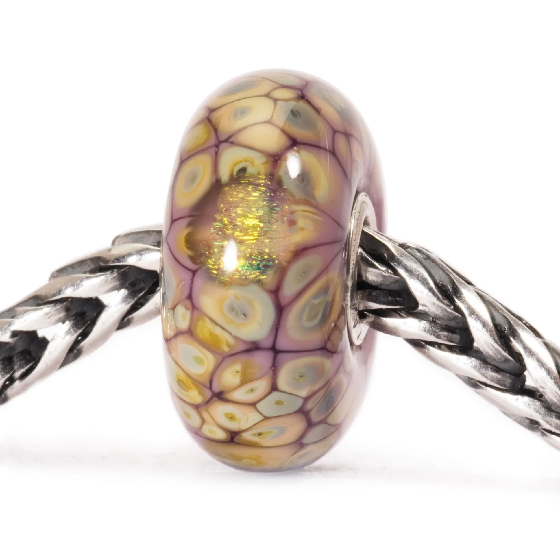 Trollbeads Beads*Purple Flower Mosaic Bead