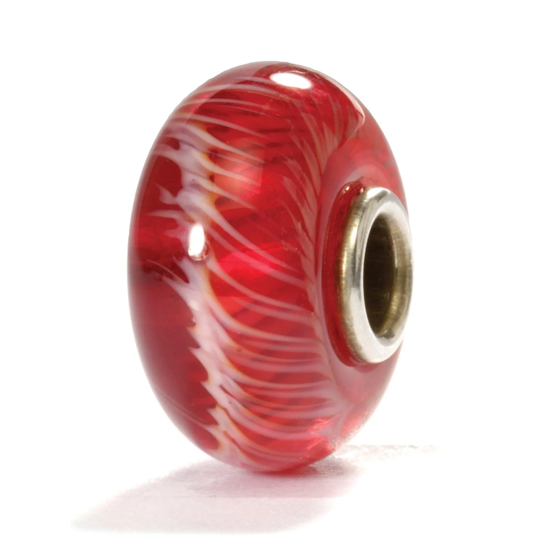 Trollbeads Beads*Red Feather Bead