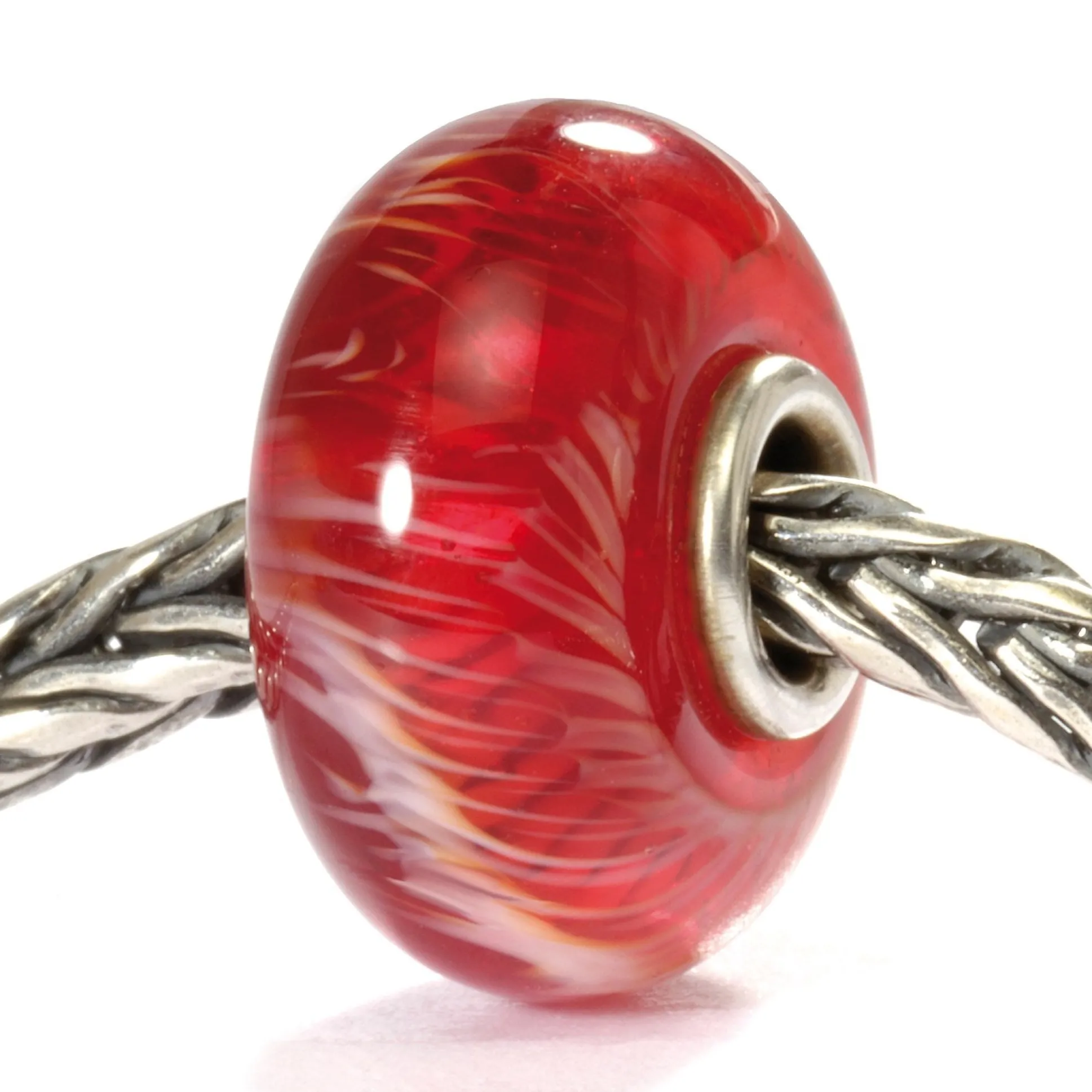 Trollbeads Beads*Red Feather Bead