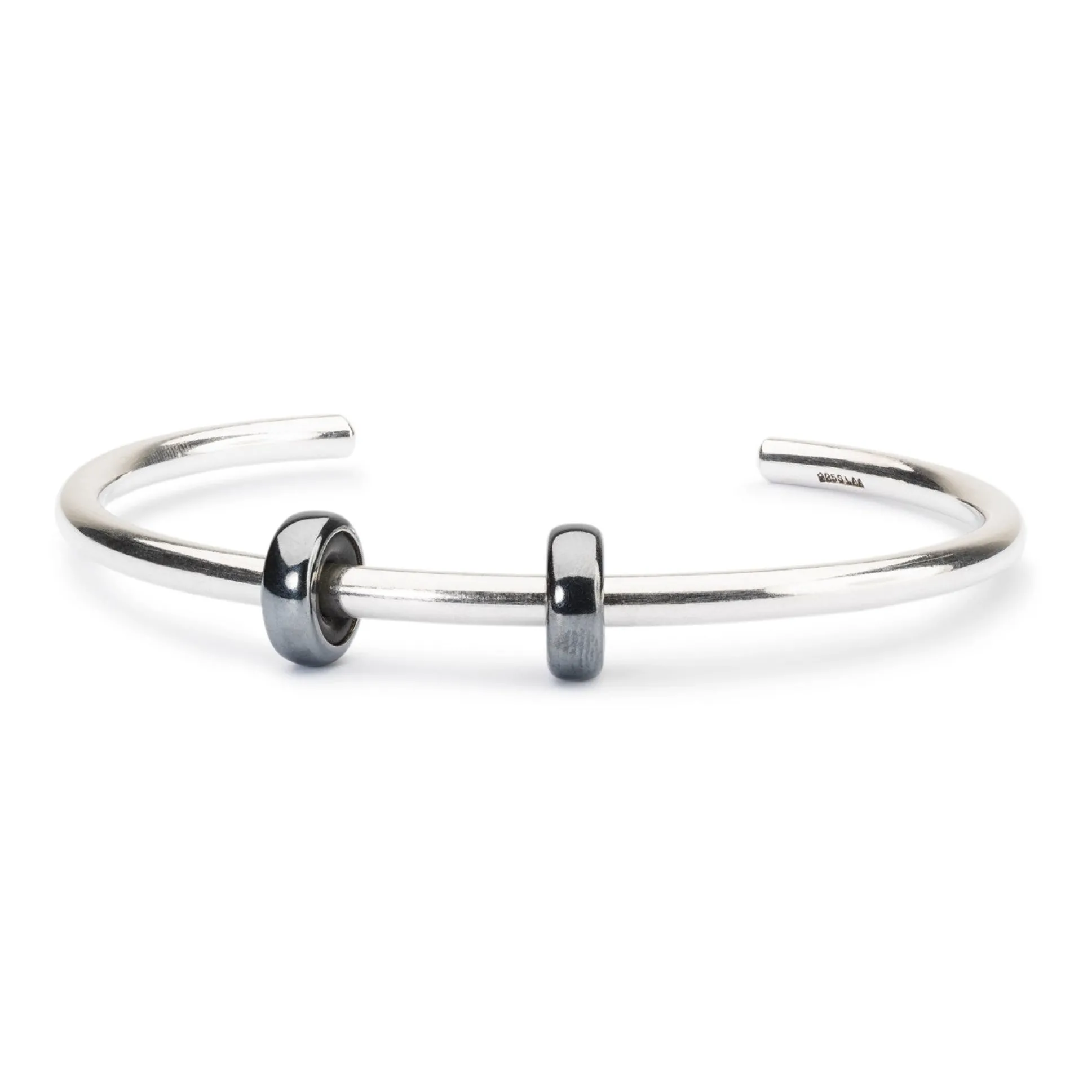 Trollbeads Bracelets*Sterling Silver Bangle With 2 X Oxidized Spacers