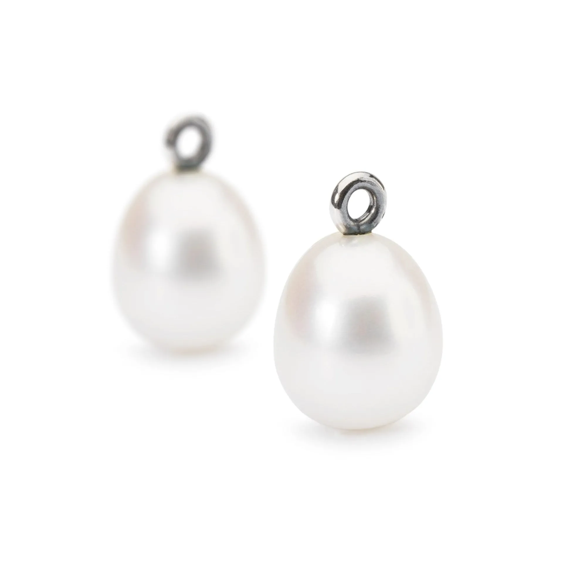 Trollbeads Earring Pendants*White Pearl Oval Earring Pendants